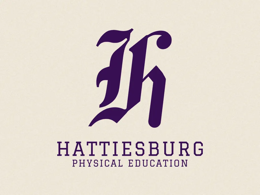 The Old English H artwork from the Nostalgic Hattiesburg collection