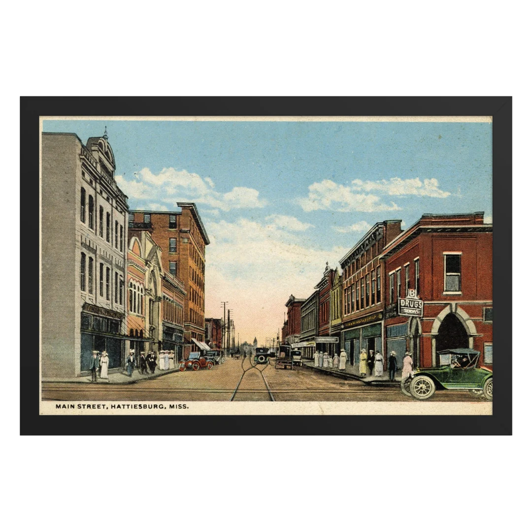 Main Street Postcard Framed Print
