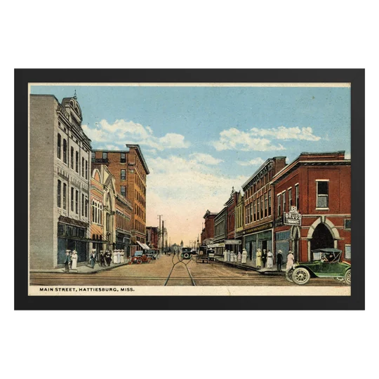 Main Street Postcard Framed Print