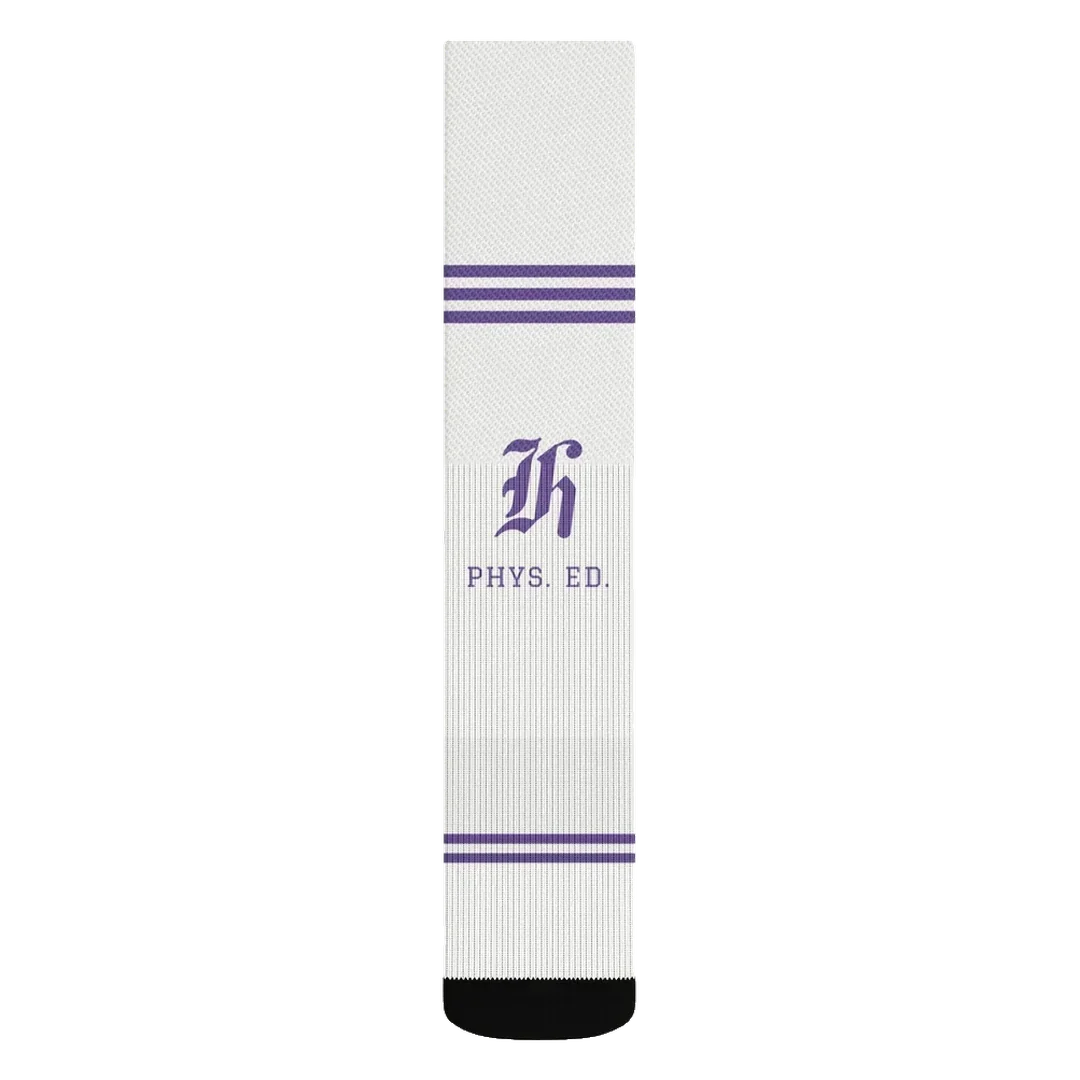 Old English H Gym Socks, front and back